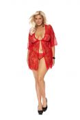 Red Eyelash Lace Babydoll With G-String